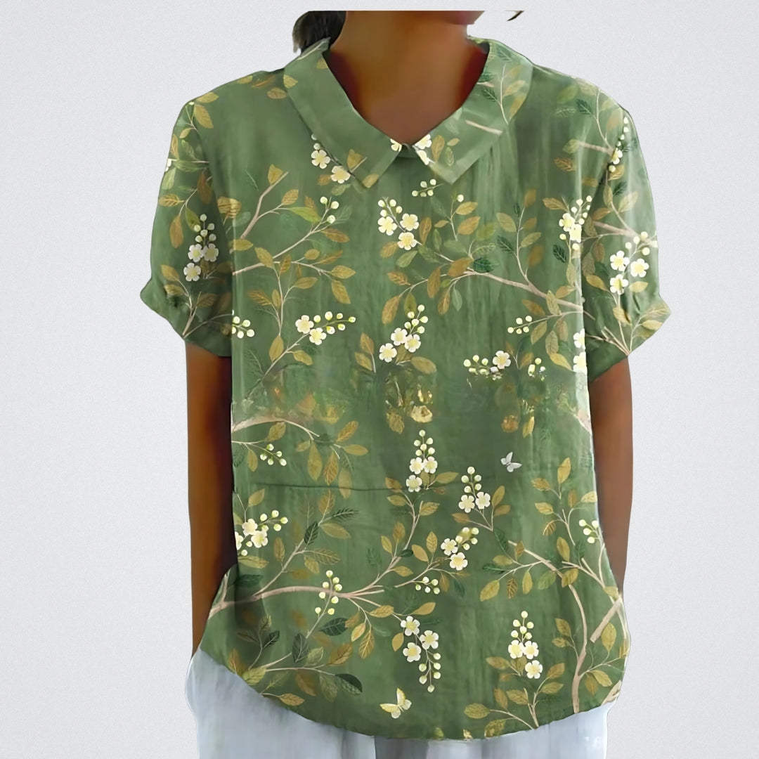 ALESSIA | Bloemenblouse met Harmonieuze Snit en Romantische Stijl voor Ontspannen Dagen
