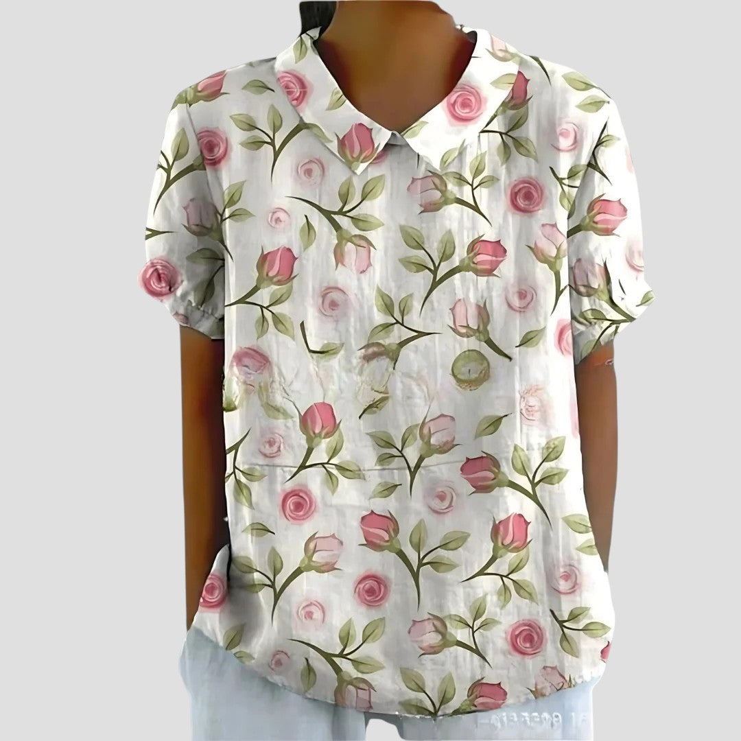 SABRINA | Romantische Blouse met Lichte, Luchtige Pasvorm en Bloemige Details voor Verfijnde Looks