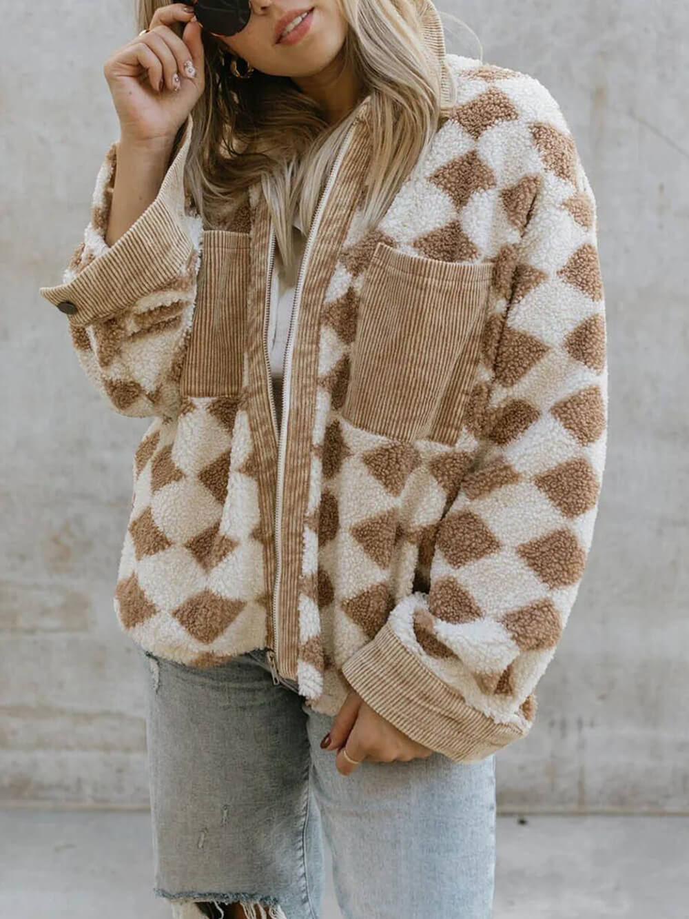 Jas met rits van fleece