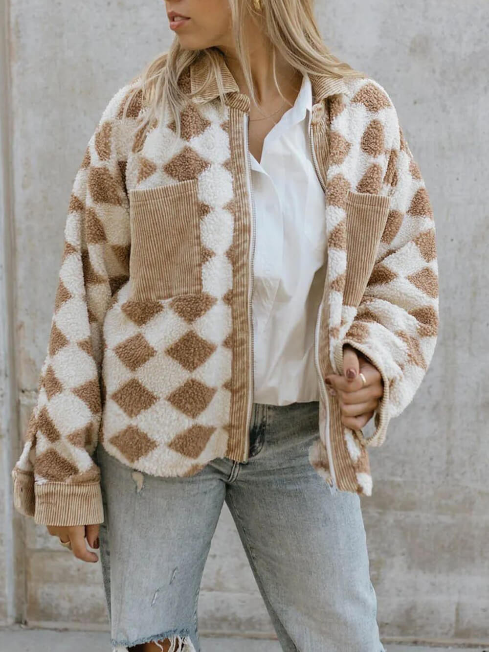 Jas met rits van fleece