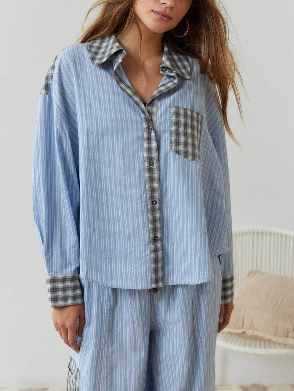 Compleet blauwe pyjama