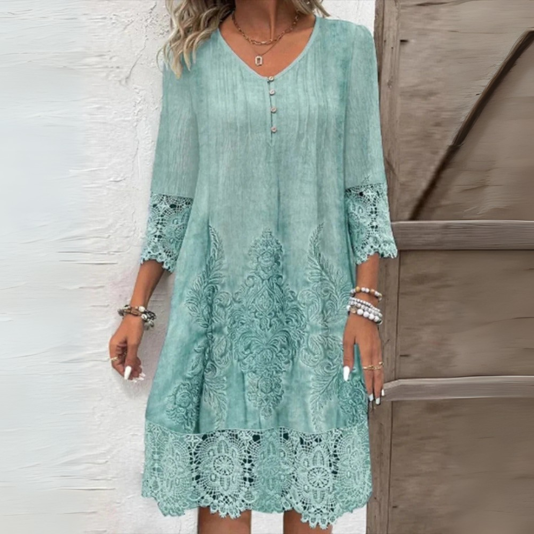 ROSALIA | Zomerse Jurk met Kantdetails en Luchtige Pasvorm voor Elke Gelegenheid