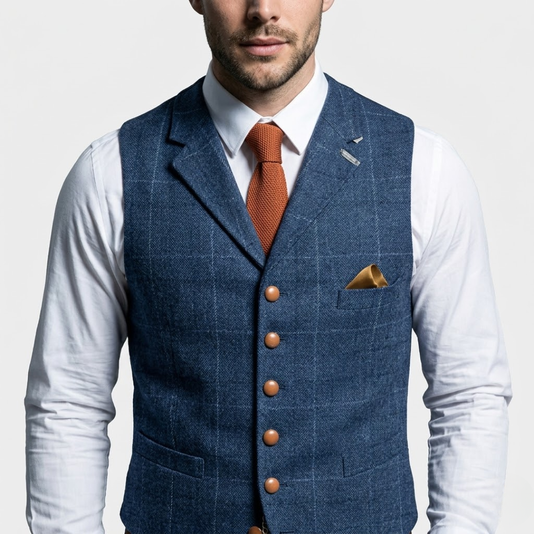 BRAM | Elegant Vest met Geruit Patroon en Tijdloze Pasvorm