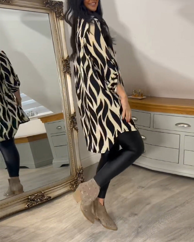GIADA | Casual Blouse met Chic Print en Moderne V-hals