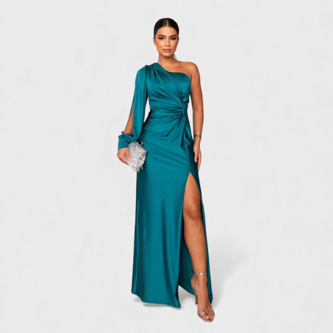 LYNN™ | Elegante Maxi Jurk met One-Shoulder Pasvorm voor Avond & Feest