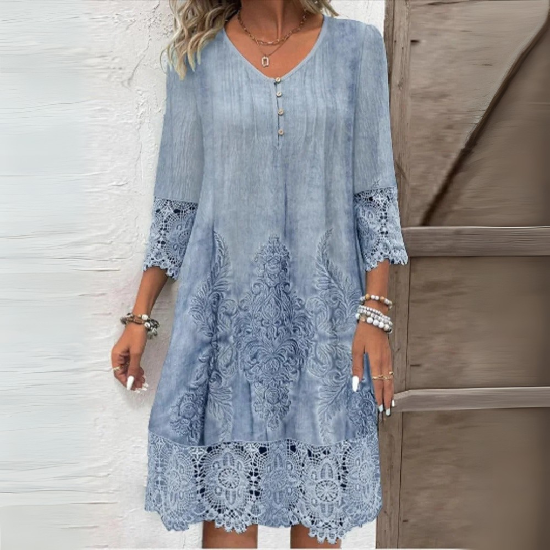 ROSALIA | Zomerse Jurk met Kantdetails en Luchtige Pasvorm voor Elke Gelegenheid
