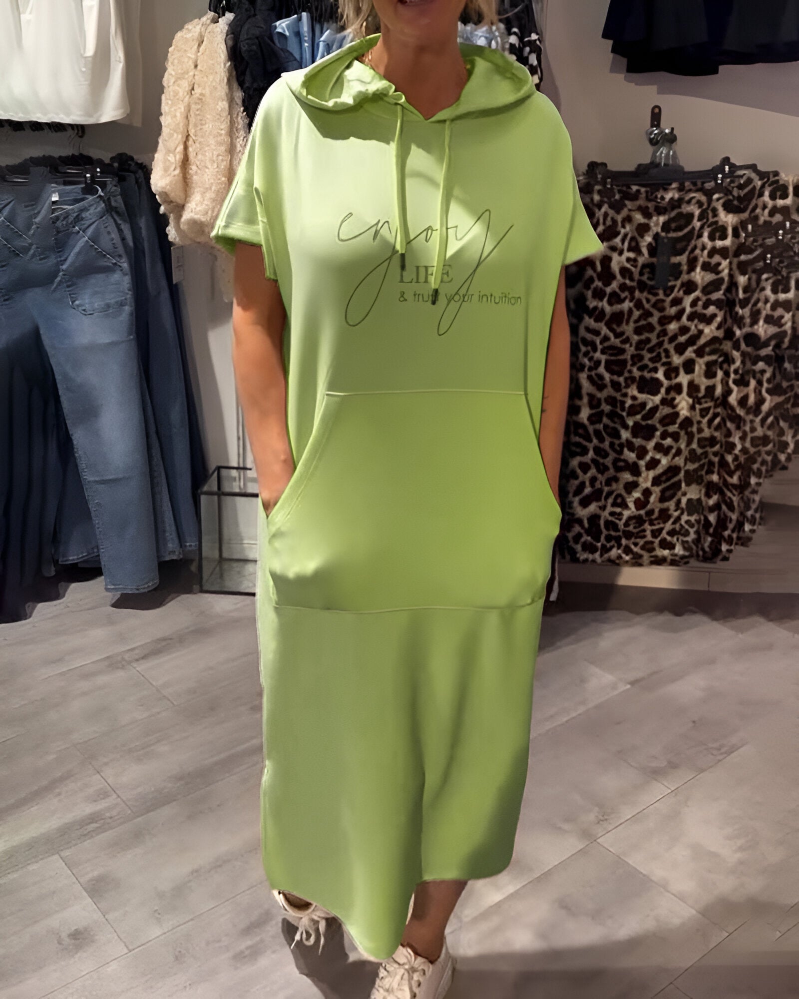 VIVIANA | Casual Jurk met Capuchon voor Dagelijks Comfort en Sportieve Elegantie