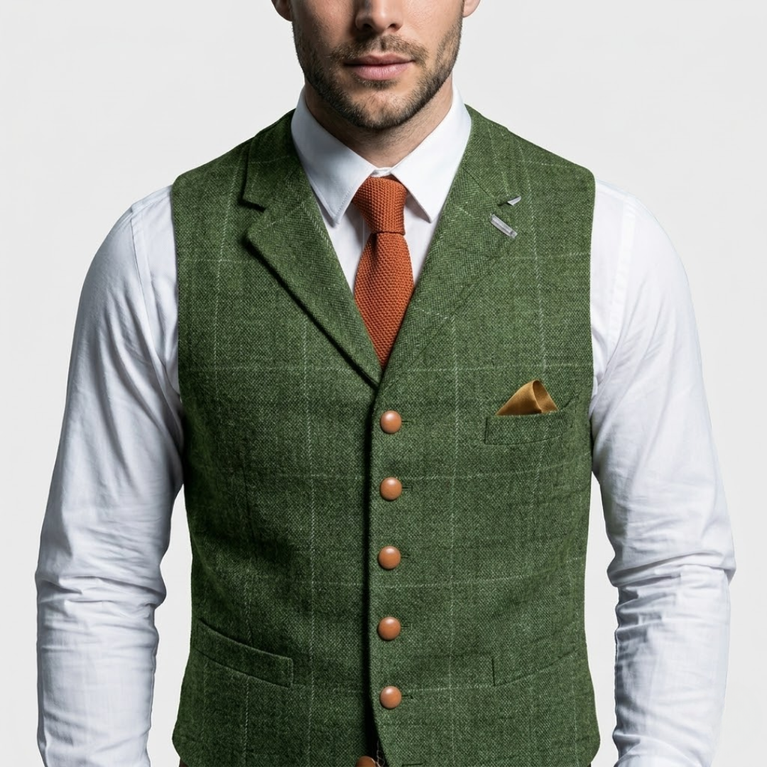BRAM | Elegant Vest met Geruit Patroon en Tijdloze Pasvorm