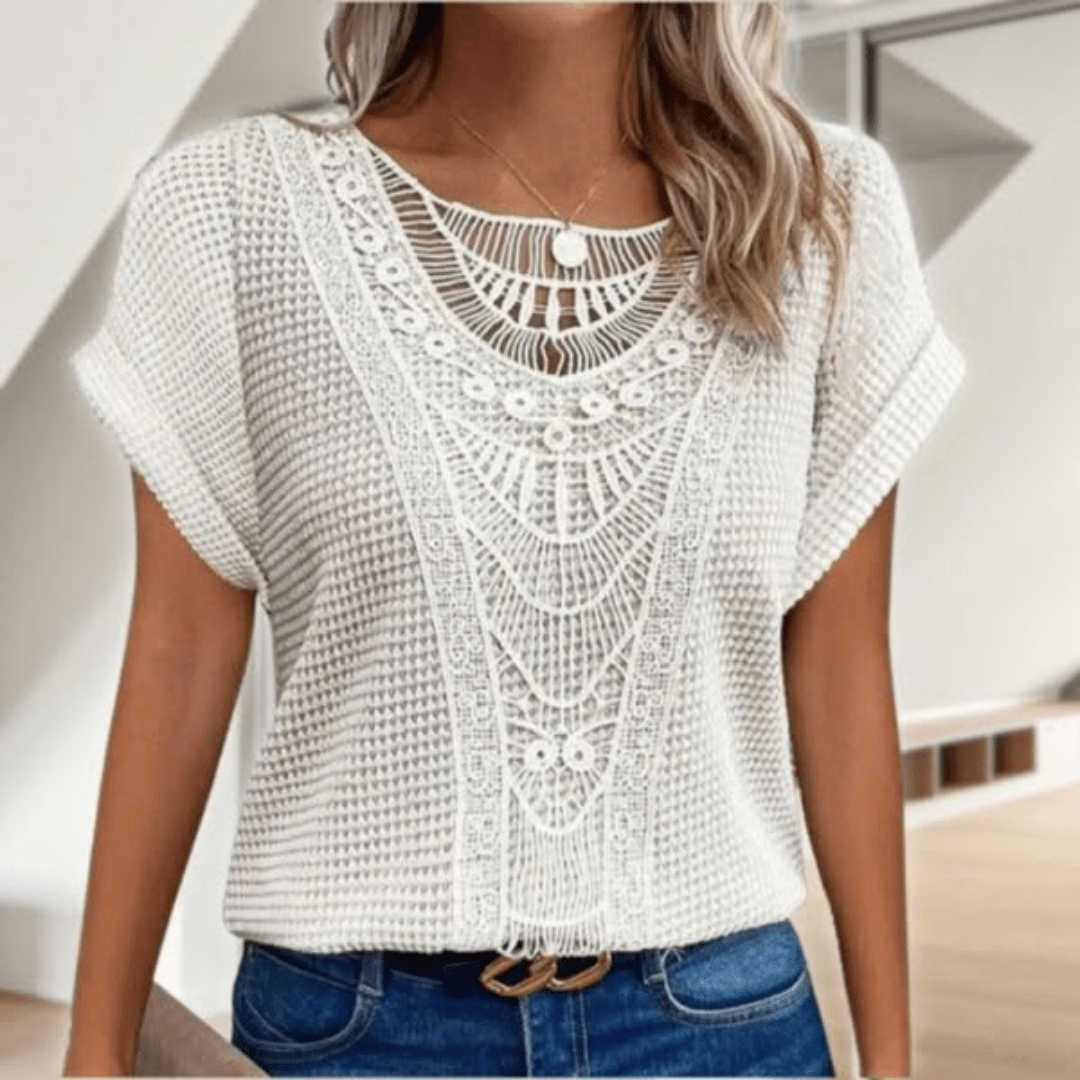 LILIANA | Elegante Blouse met Kantdetails en Ibiza-geïnspireerde Veelzijdigheid