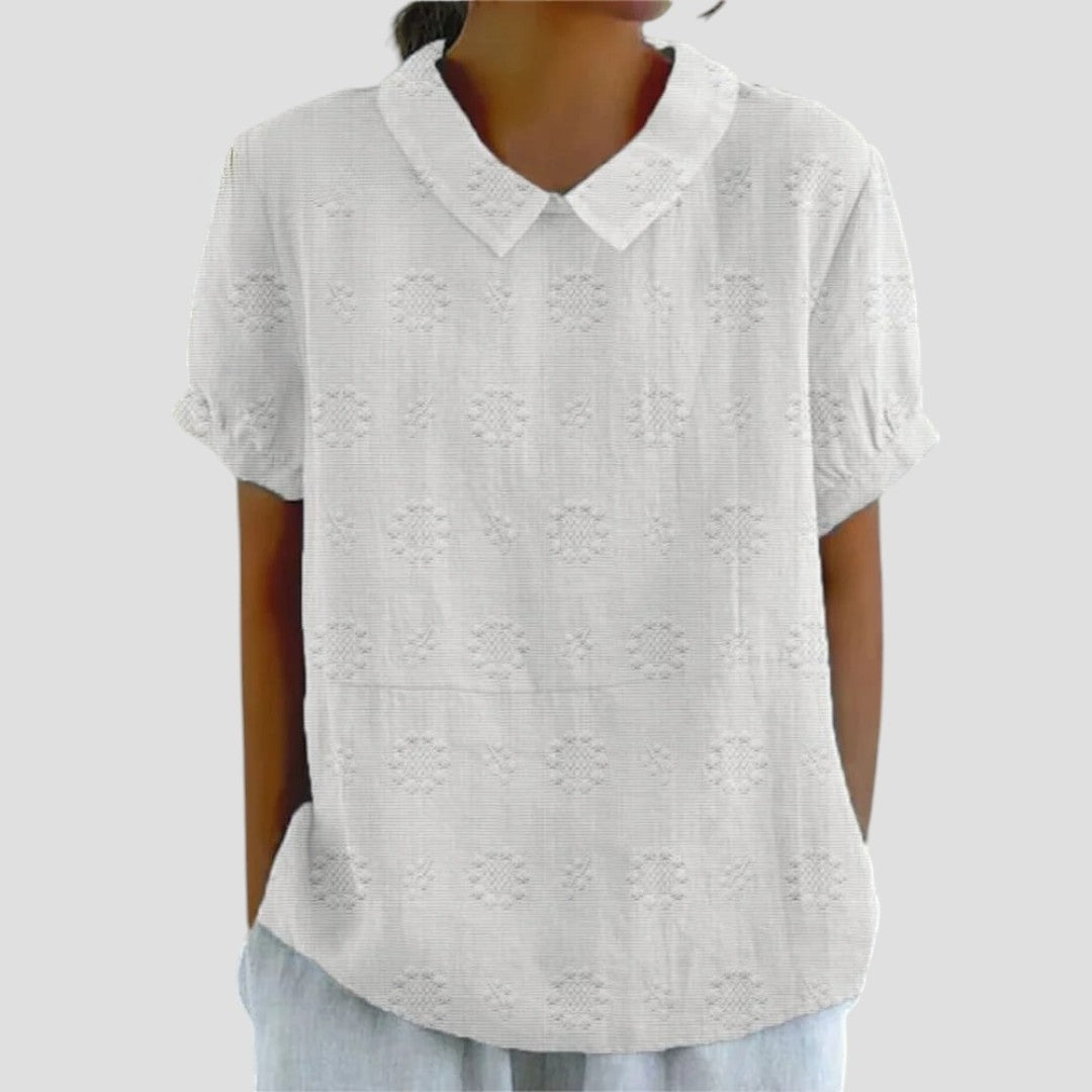 AMALIA | Geborduurde Blouse met Discrete Elegantie en Licht Comfort voor Elke Dag