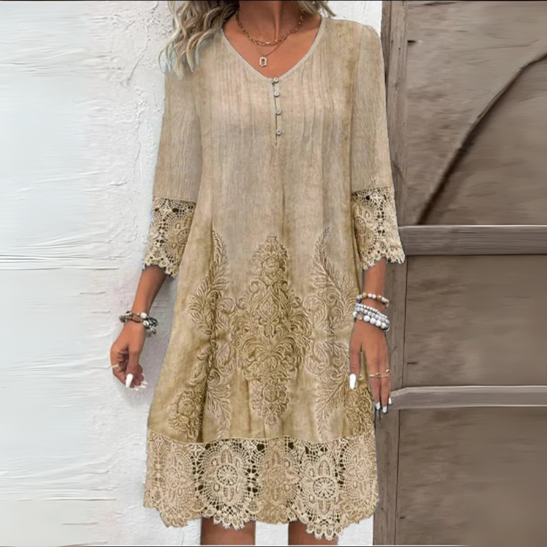 ROSALIA | Zomerse Jurk met Kantdetails en Luchtige Pasvorm voor Elke Gelegenheid