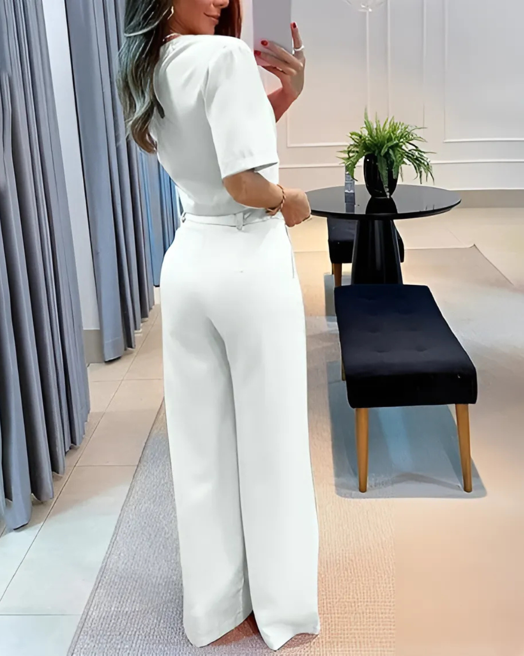 VERONICA | Elegante Set met Korte Top en Vloeiende Snit voor Comfort en Dagelijkse Stijl