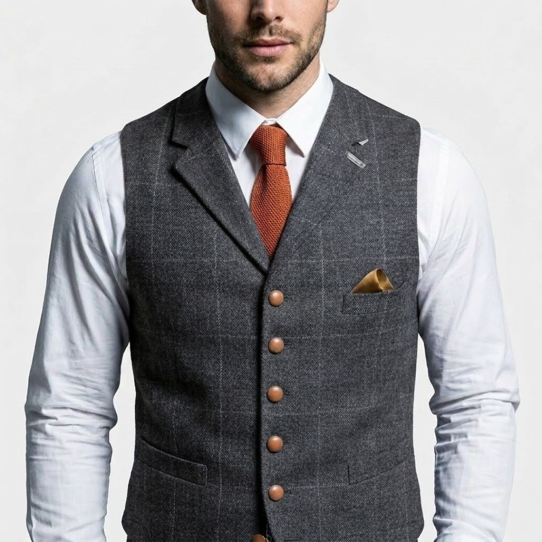 BRAM | Elegant Vest met Geruit Patroon en Tijdloze Pasvorm
