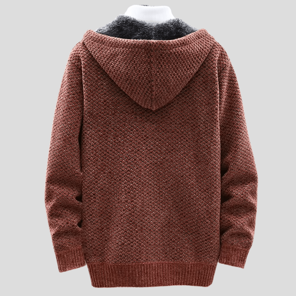 LARS | Gebreide Hoodie voor Heren met Warme Voering en Minimalistische Stijl