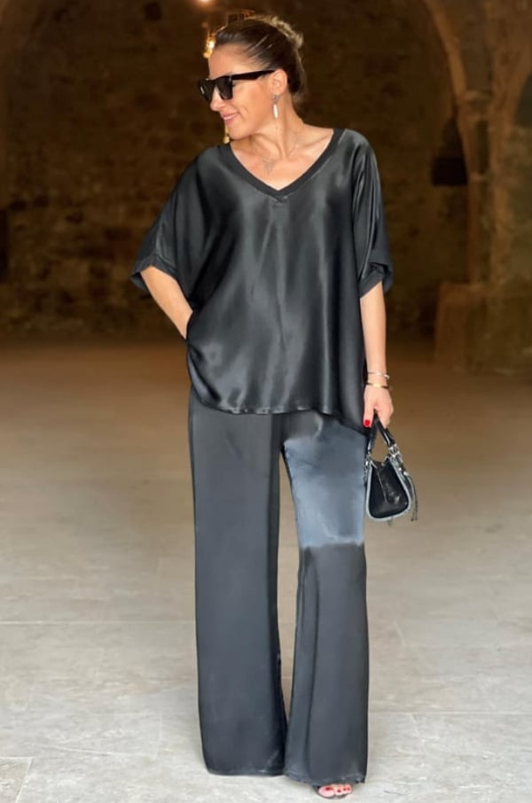 PATRIZIA | Elegante Satijnen Set met Vloeiende Pasvorm voor Chic Stijl en Dagelijks Comfort
