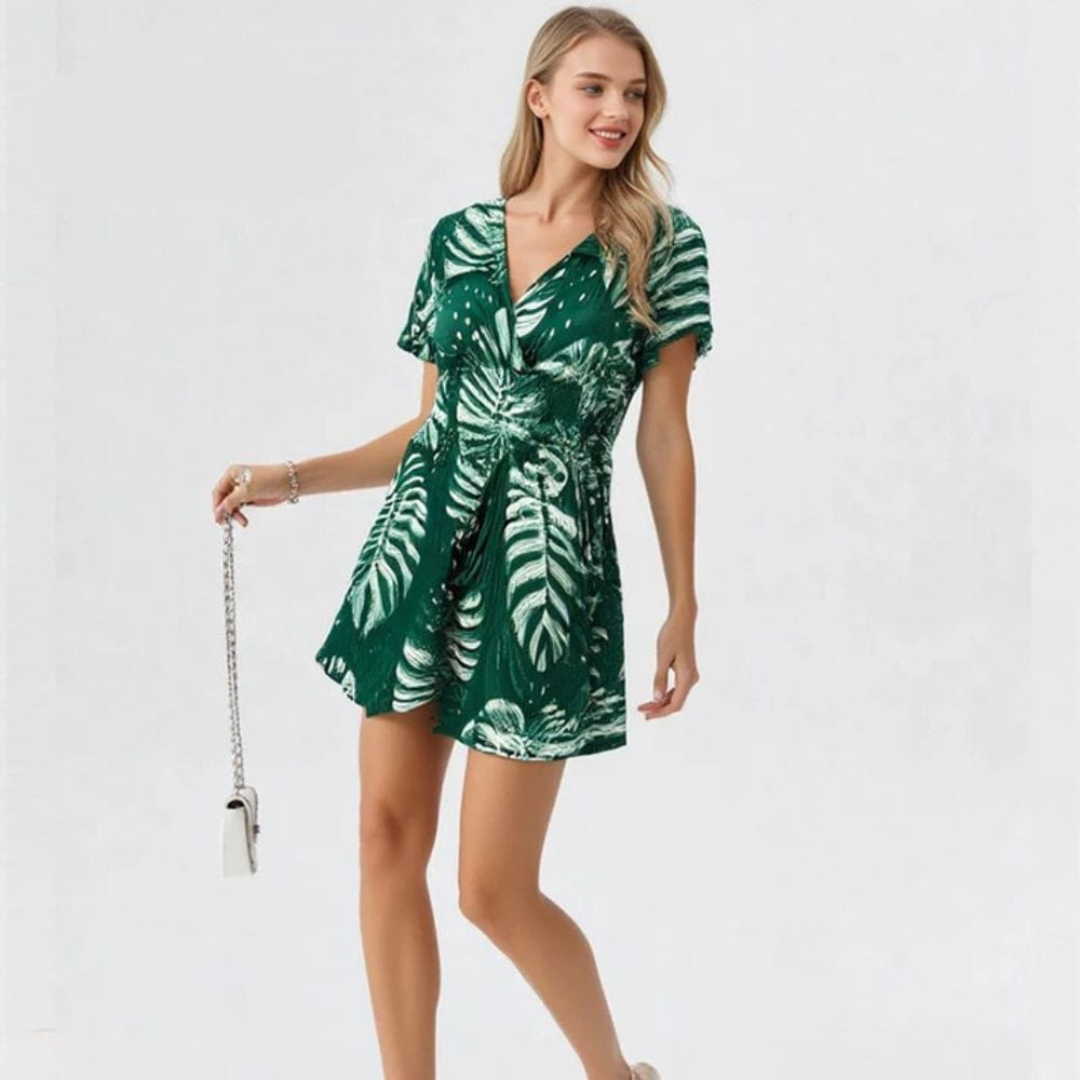 GABRIELLA | Bloemen Jumpsuit met Elastische Taille en Frisse Zomerstijl