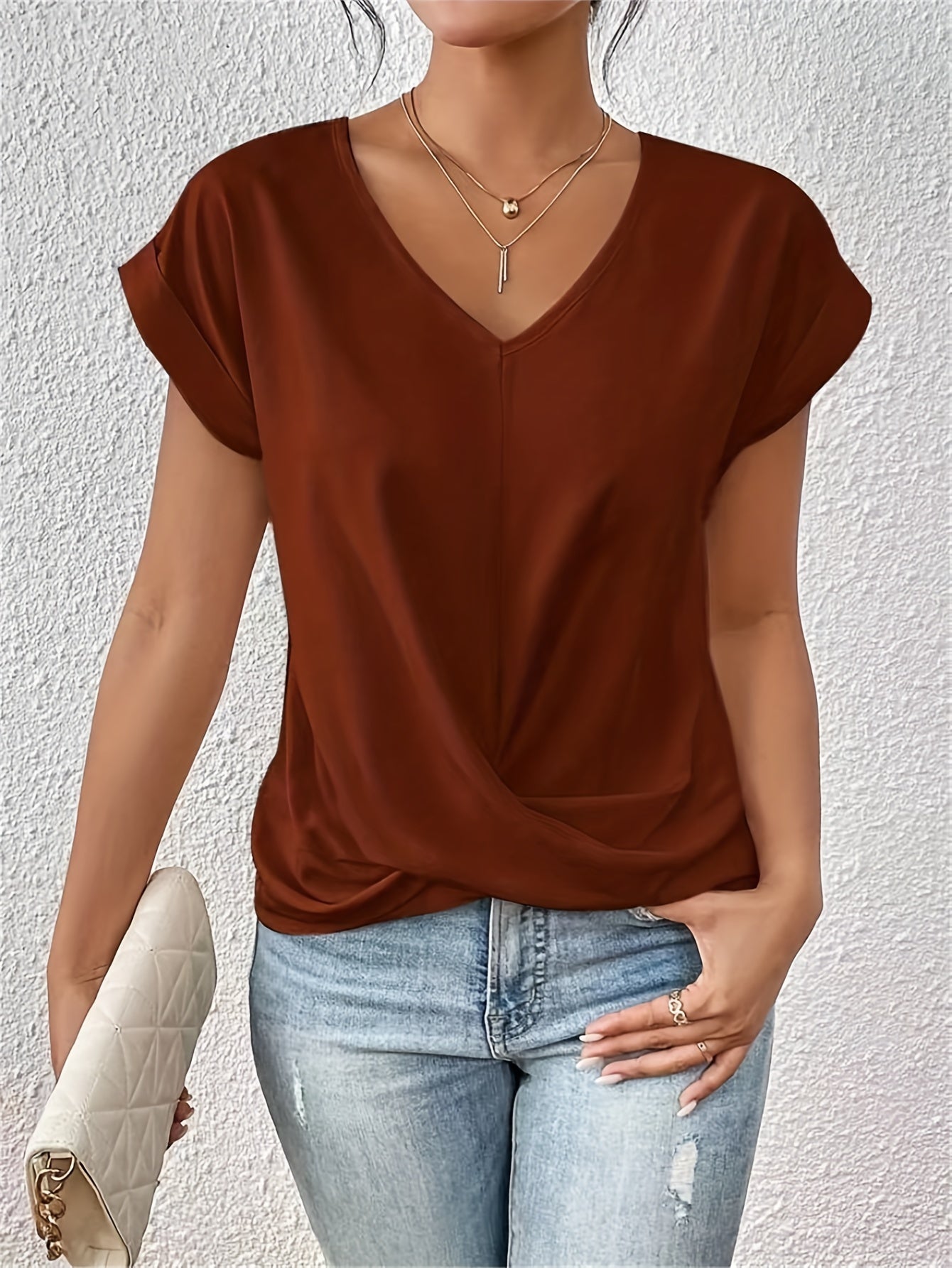 ELISA | Casual Elegante T-Shirt met V-hals