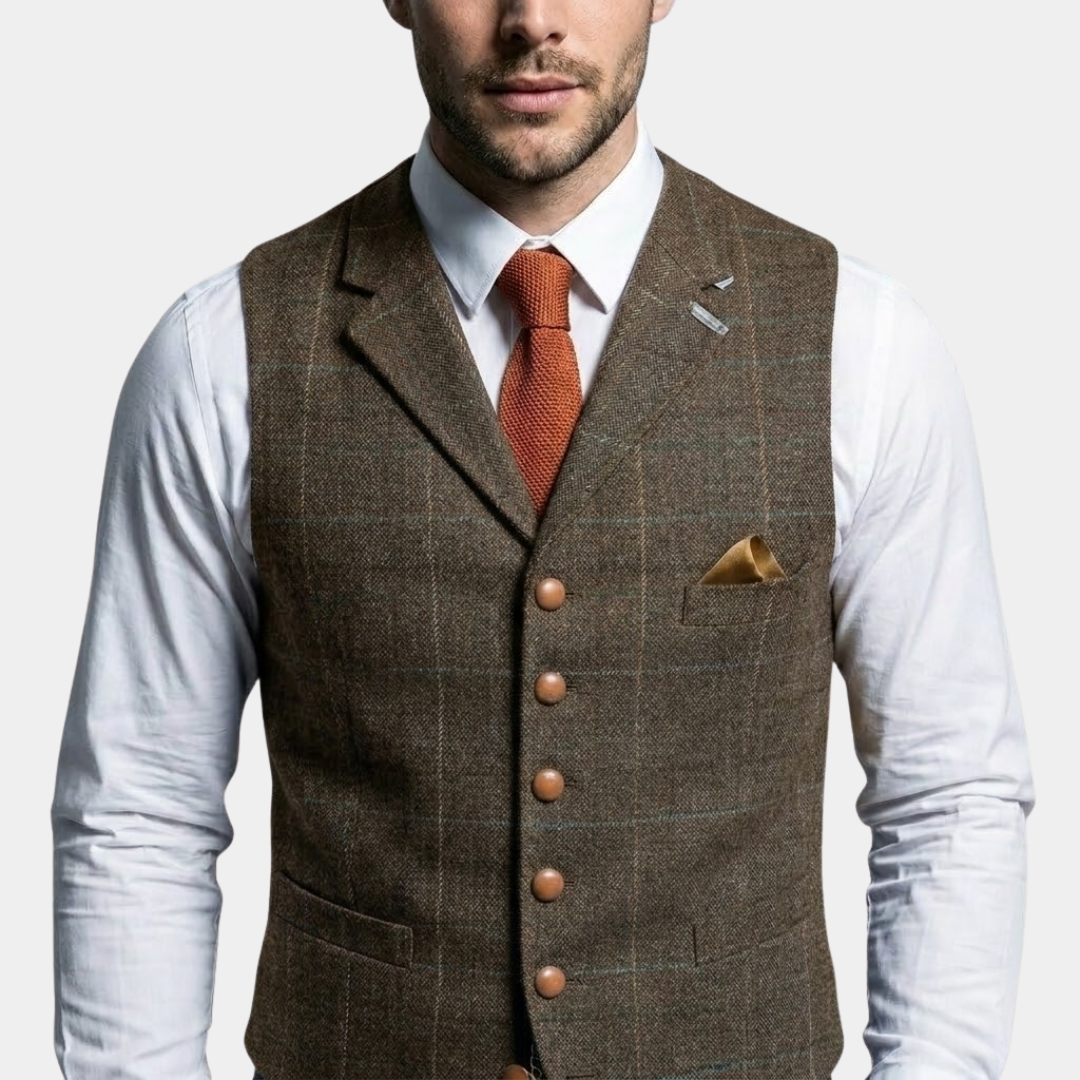 BRAM | Elegant Vest met Geruit Patroon en Tijdloze Pasvorm