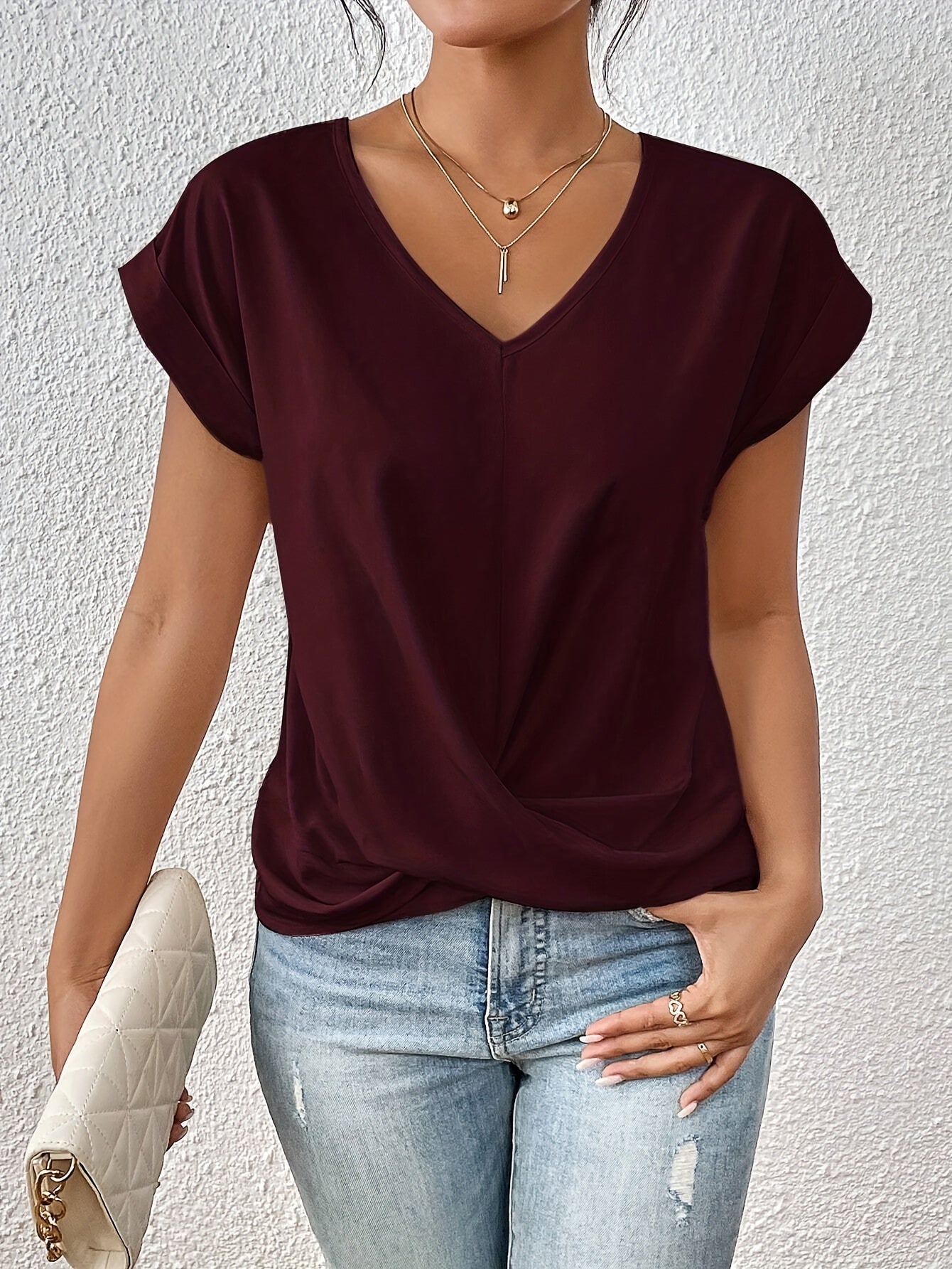 ELISA | Casual Elegante T-Shirt met V-hals
