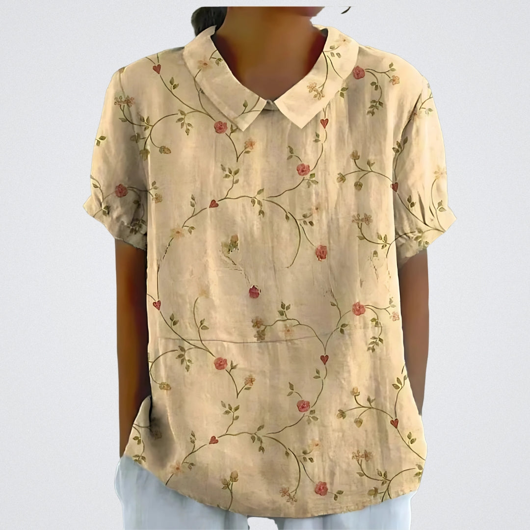 ALESSIA | Bloemenblouse met Harmonieuze Snit en Romantische Stijl voor Ontspannen Dagen