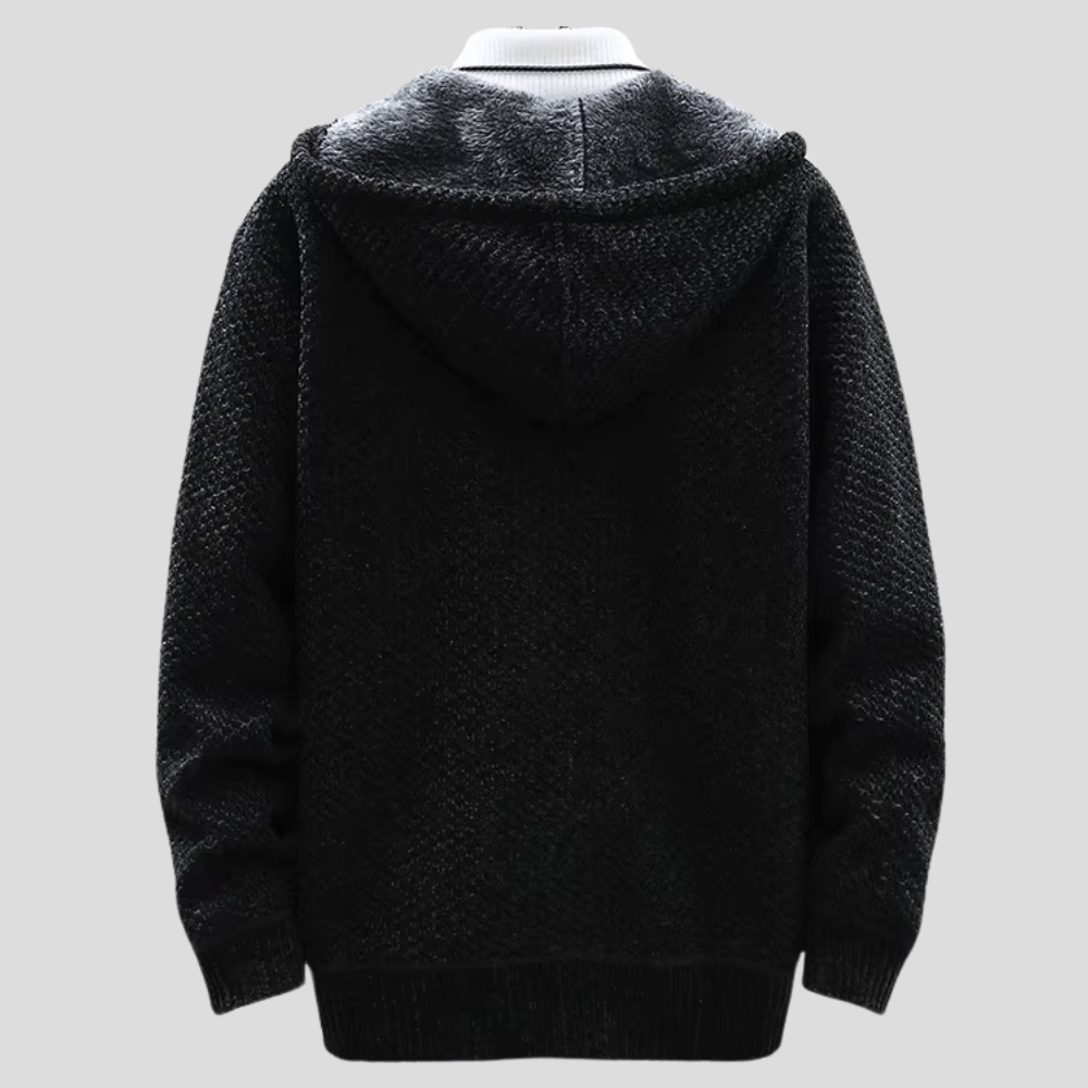 LARS | Gebreide Hoodie voor Heren met Warme Voering en Minimalistische Stijl