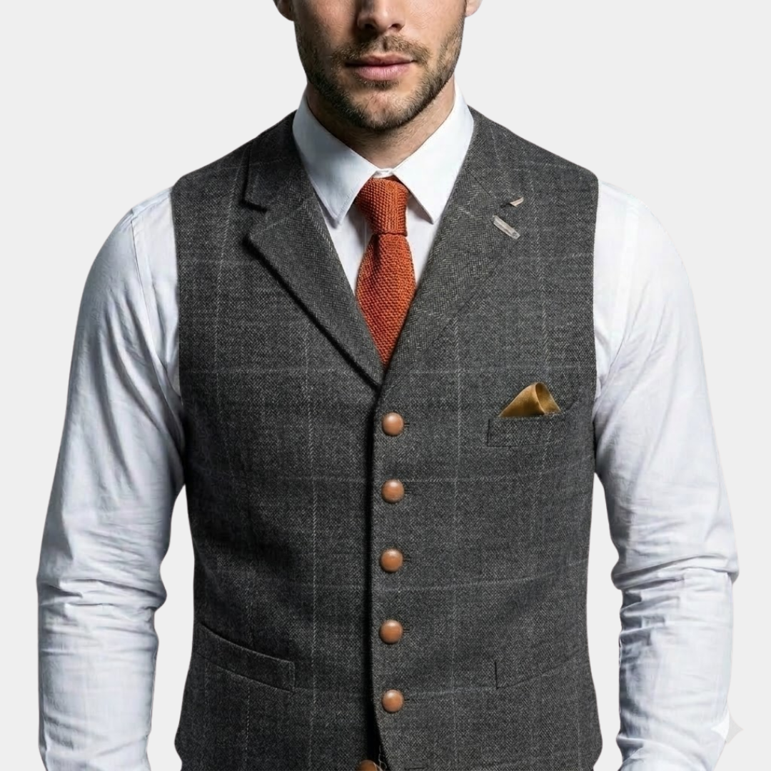 BRAM | Elegant Vest met Geruit Patroon en Tijdloze Pasvorm