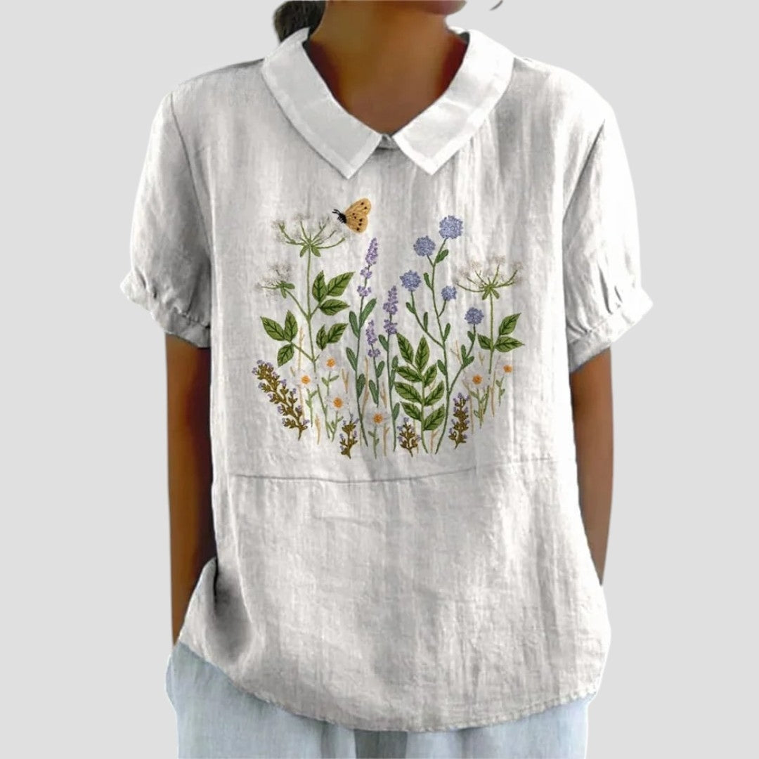 VITTORIA | Bloemenblouse met Comfort, Luchtigheid en Natuurlijke Stijl voor Zomerse Dagen