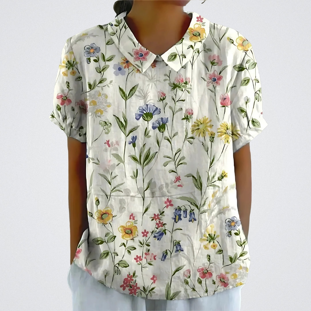 ALESSIA | Bloemenblouse met Harmonieuze Snit en Romantische Stijl voor Ontspannen Dagen