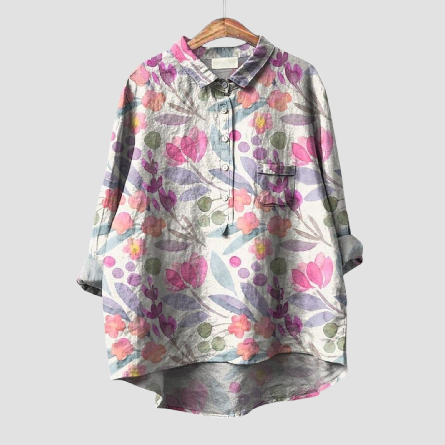 Viviana | Oversized bloes met pastelkleuren en een delicate stijl
