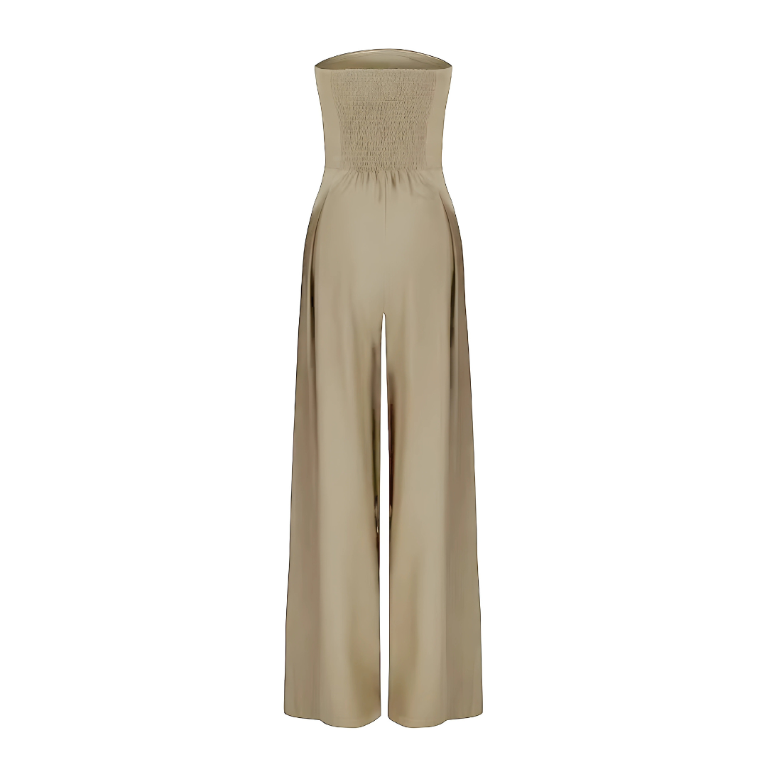 Alessia | Elegante Jumpsuit Zonder Schouderbandjes met Brede Pijpen