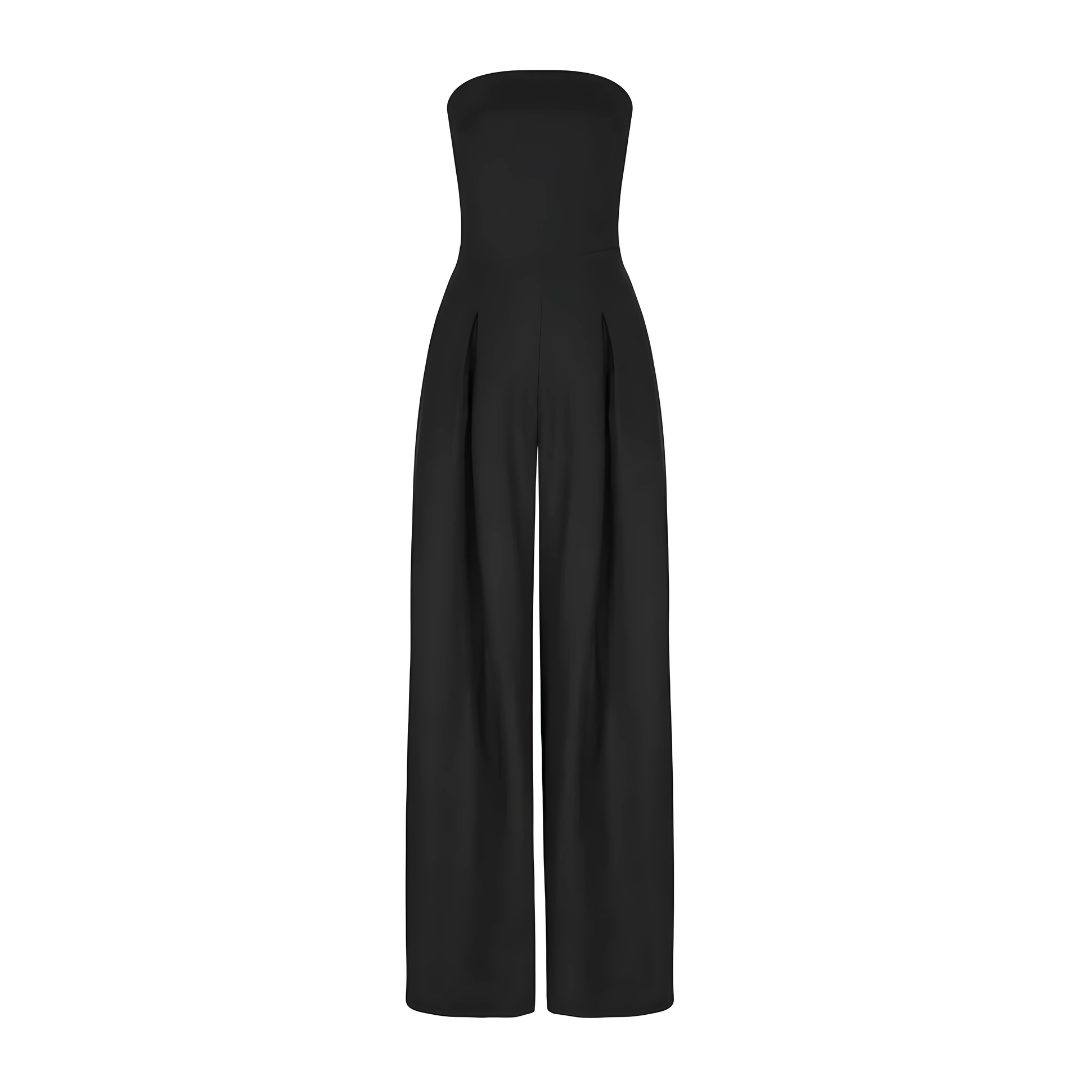 Alessia | Elegante Jumpsuit Zonder Schouderbandjes met Brede Pijpen