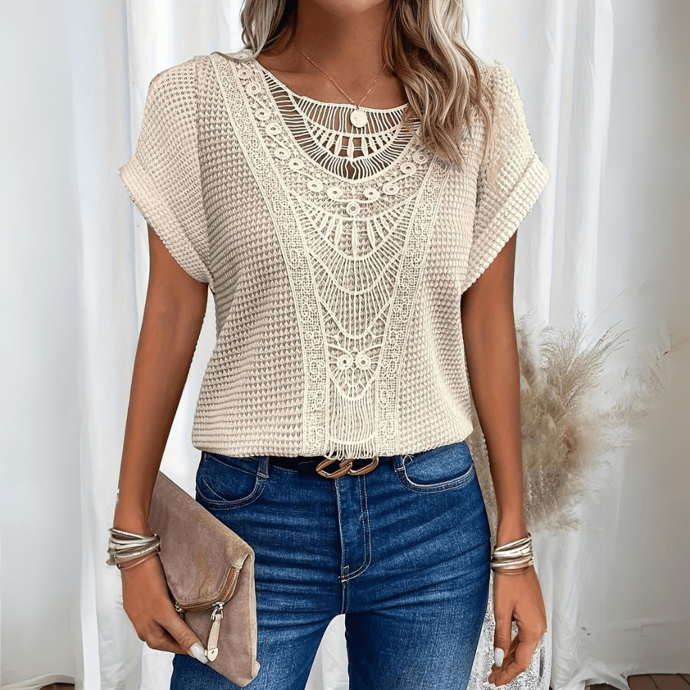 LILIANA | Elegante Blouse met Kantdetails en Ibiza-geïnspireerde Veelzijdigheid