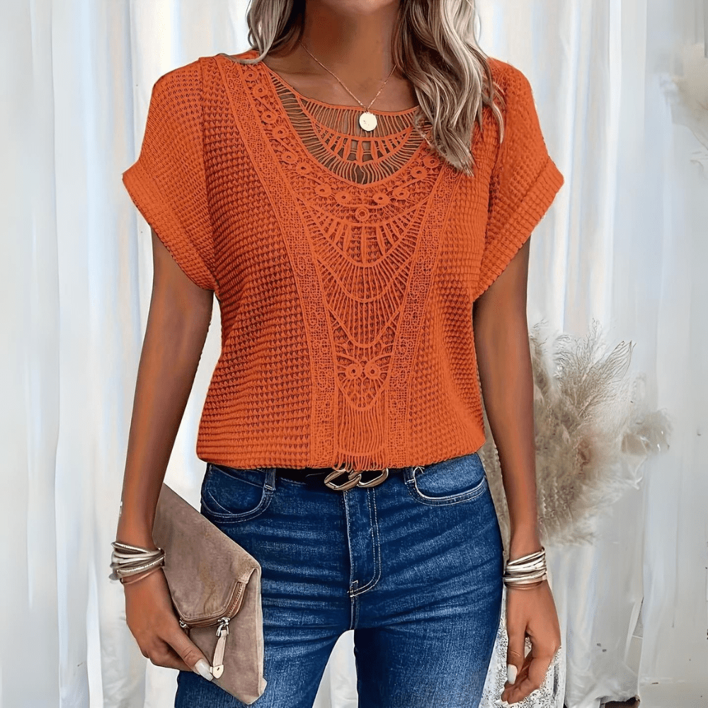 LILIANA | Elegante Blouse met Kantdetails en Ibiza-geïnspireerde Veelzijdigheid