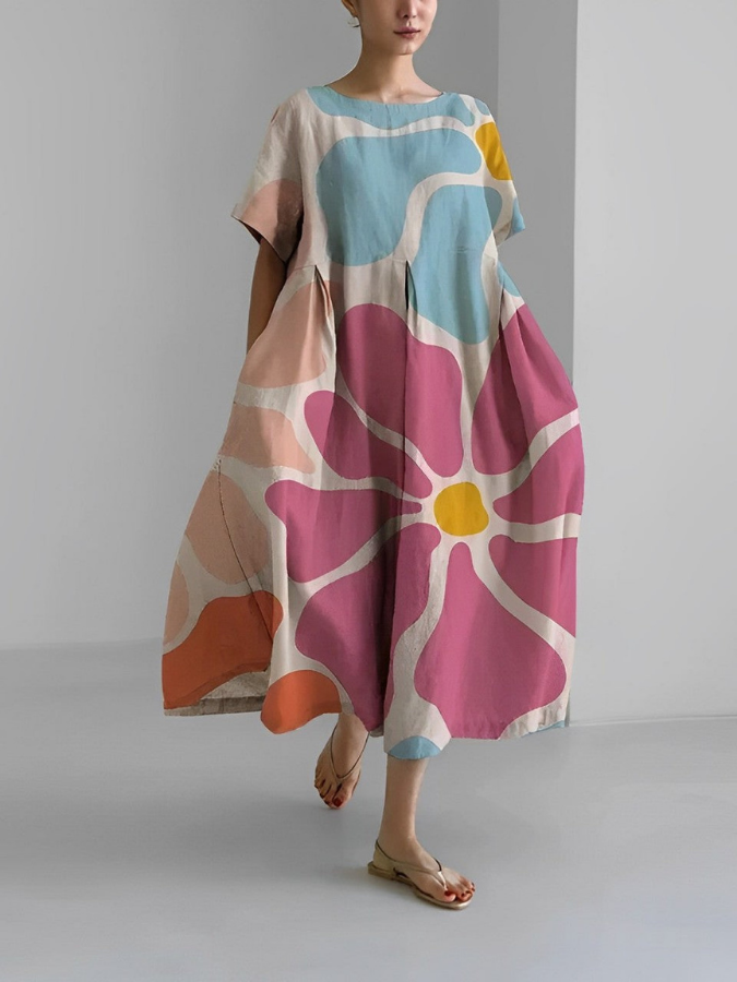 VALENTINA | Zomer Bloemenjurk met Flatterende Snit en Vrijheid van Beweging