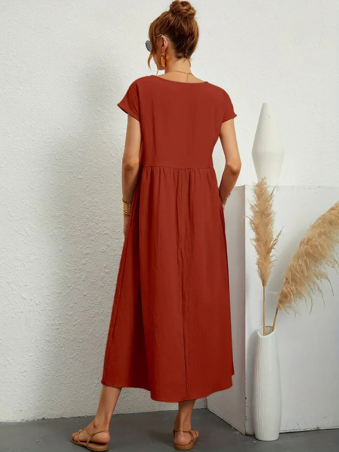 PALMIRA | Zomerjurk met Vloeiende Snit en Comfortabele Zakken voor Dagelijkse Elegant