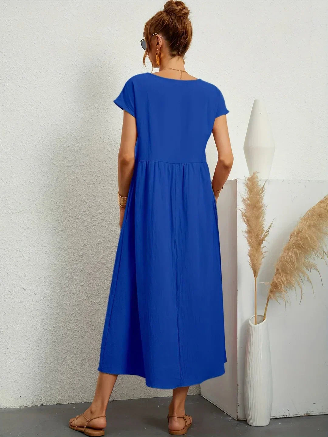 PALMIRA | Zomerjurk met Vloeiende Snit en Comfortabele Zakken voor Dagelijkse Elegant