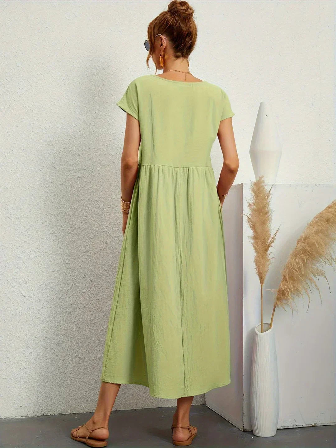 PALMIRA | Zomerjurk met Vloeiende Snit en Comfortabele Zakken voor Dagelijkse Elegant