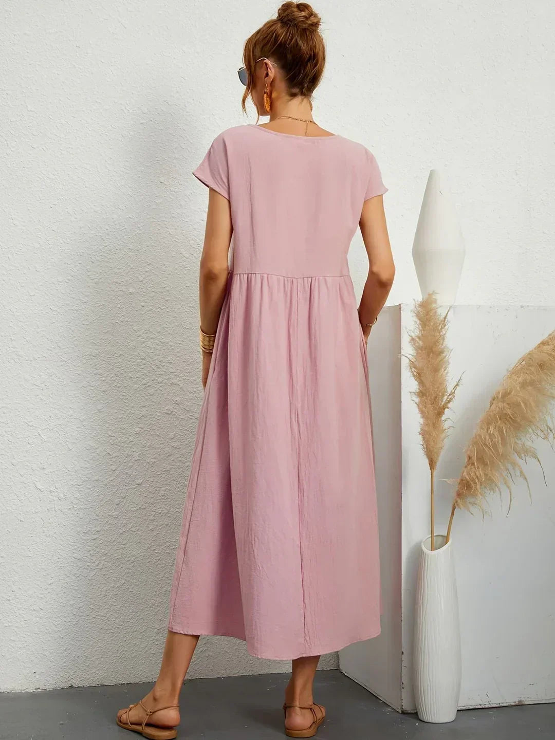 PALMIRA | Zomerjurk met Vloeiende Snit en Comfortabele Zakken voor Dagelijkse Elegant