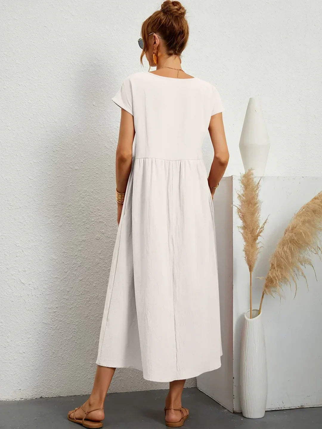 PALMIRA | Zomerjurk met Vloeiende Snit en Comfortabele Zakken voor Dagelijkse Elegant