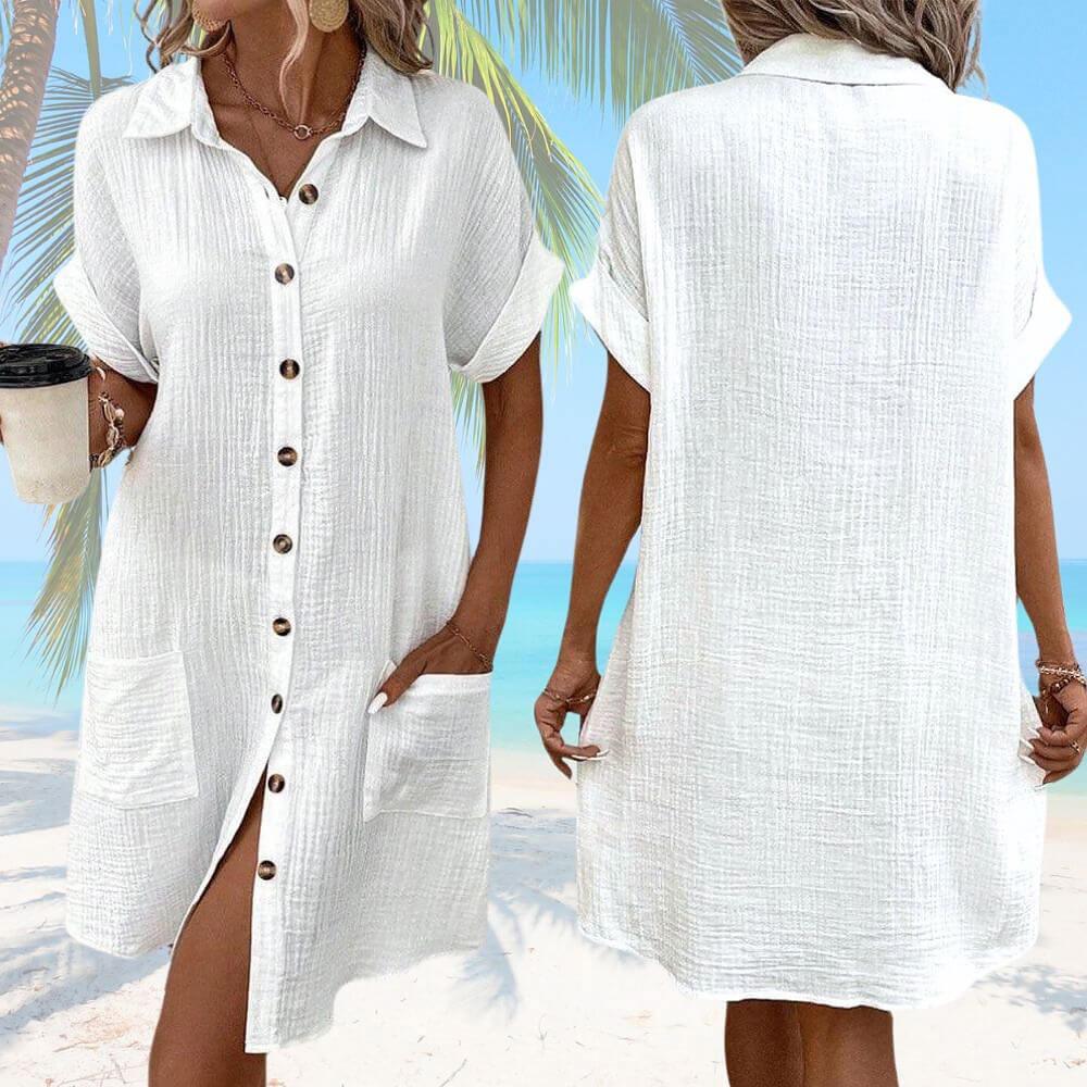 FRANCESCA | Licht Zomerjurk met Comfortabele Zakken en Casual Chic Stijl