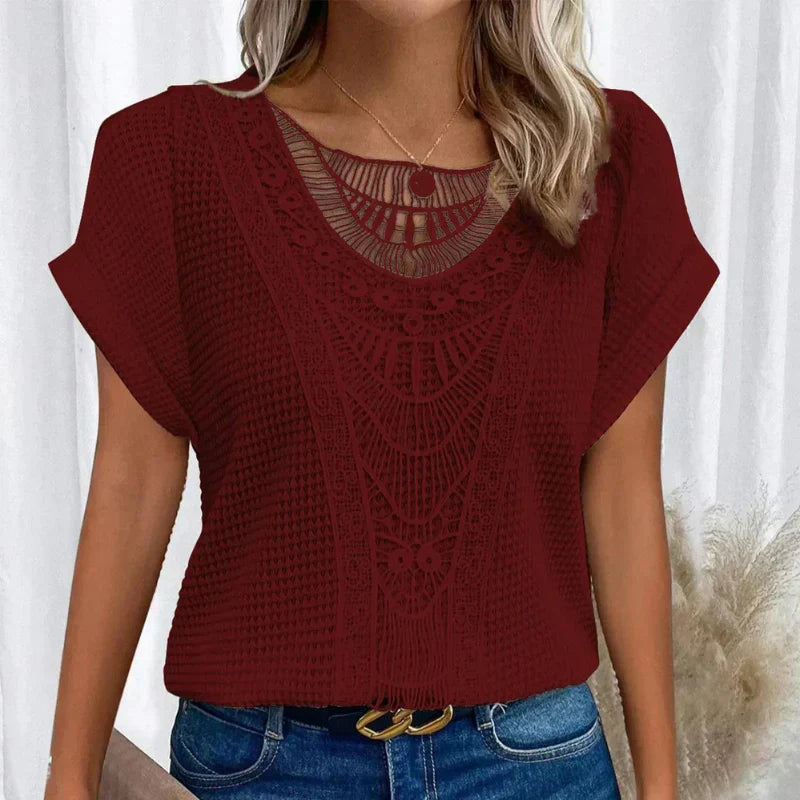 LILIANA | Elegante Blouse met Kantdetails en Ibiza-geïnspireerde Veelzijdigheid