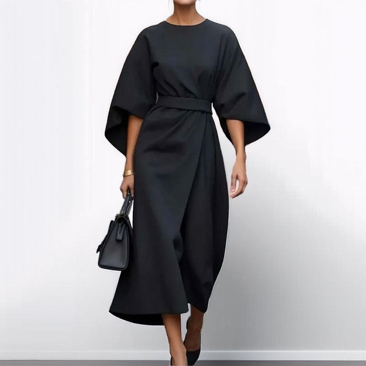 VIVIENNE | Elegante Kimono Maxi Jurk met Accenttaille