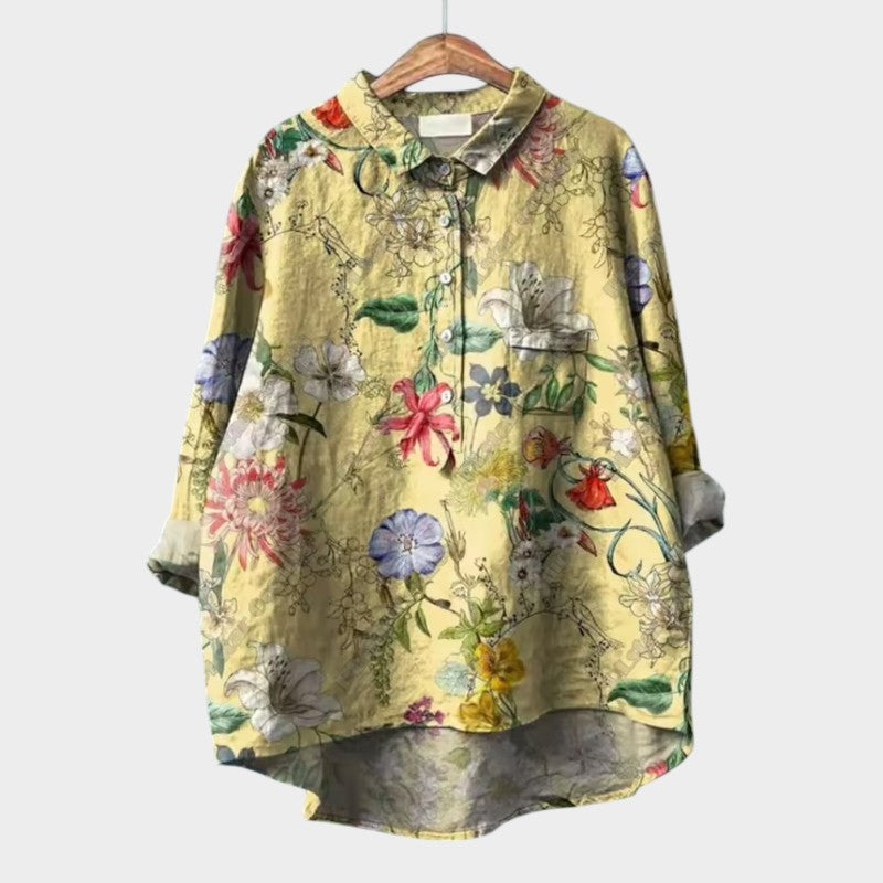 FRANCESCA | Oversized Bloemenblouse met Heldere Kleuren en Elegante Comfort voor Elke Dag