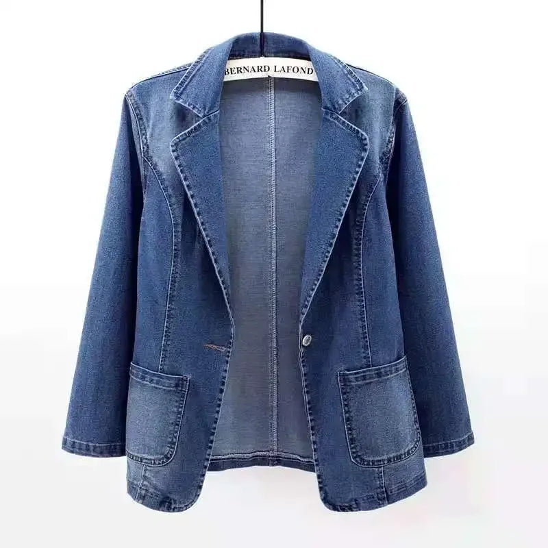 LIVIA | Denim Blazer met Tijdloze Elegantie en Casual Comfort