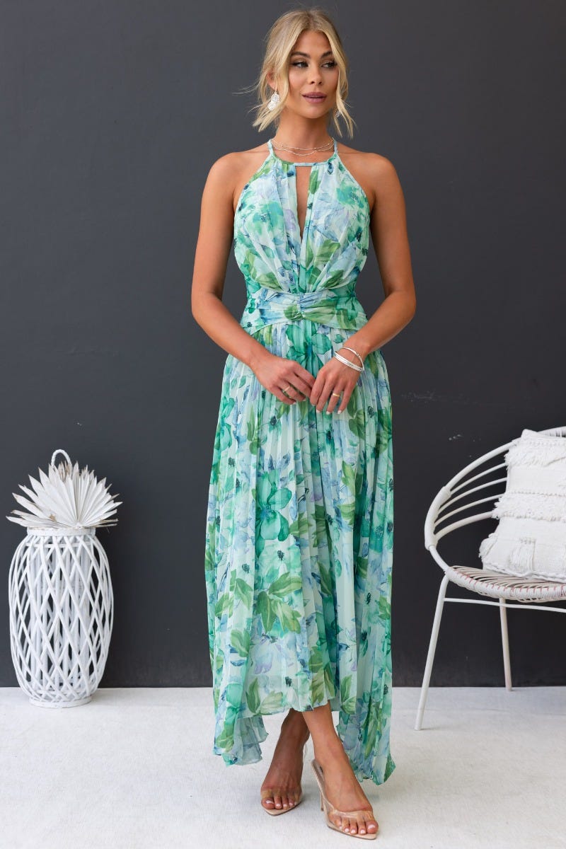 ELENA | Lange Bloemenjurk met Elegante Stijl en Verfijnde Look voor Elke Gelegenheid