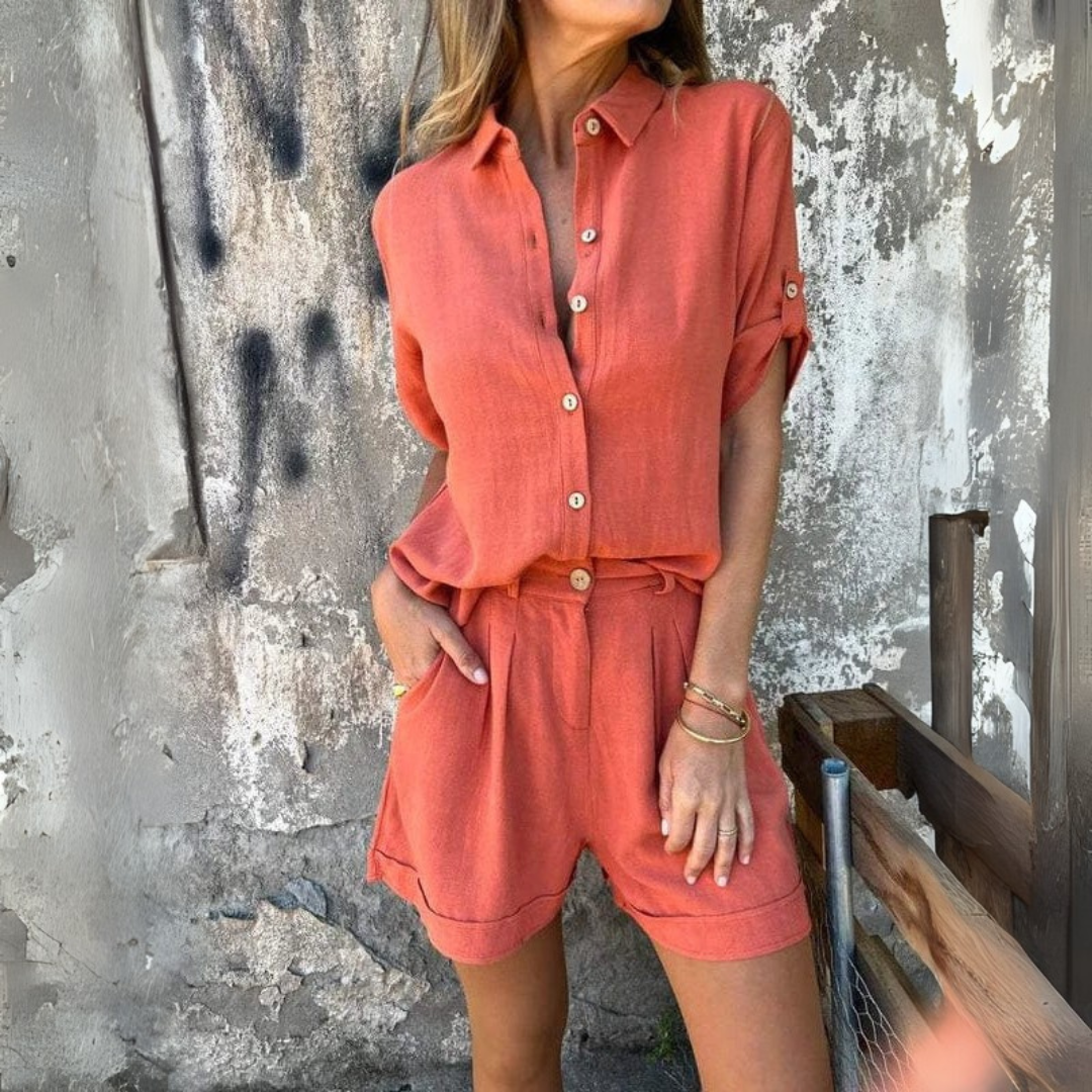 BIANCA | Lichte Zomeroutfit met Elegante Snit en Luchtige Pasvorm voor Ontspannen Dagen en Natuurlijke Looks