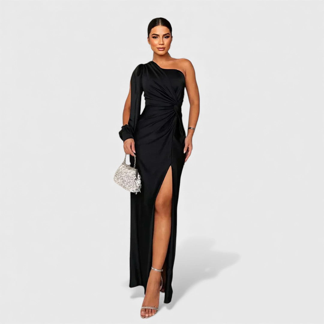 LYNN™ | Elegante Maxi Jurk met One-Shoulder Pasvorm voor Avond & Feest