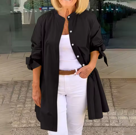 DALIA | Elegante Blouse met Geknoopte Details en Vloeiende Snit