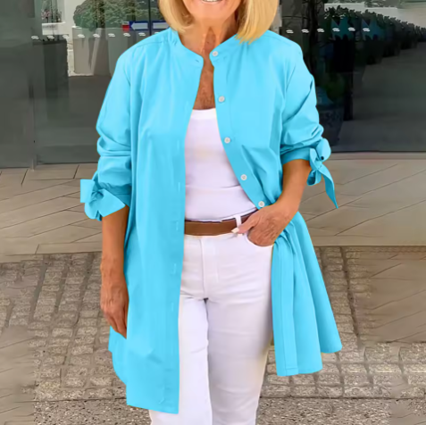 DALIA | Elegante Blouse met Geknoopte Details en Vloeiende Snit
