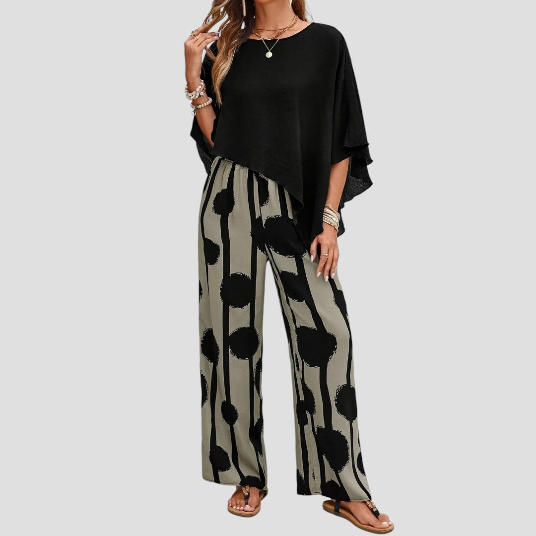 LILIANA | Compleet Casual Chic met Asymmetrische Top en Artistieke Broek voor Unieke Stijl